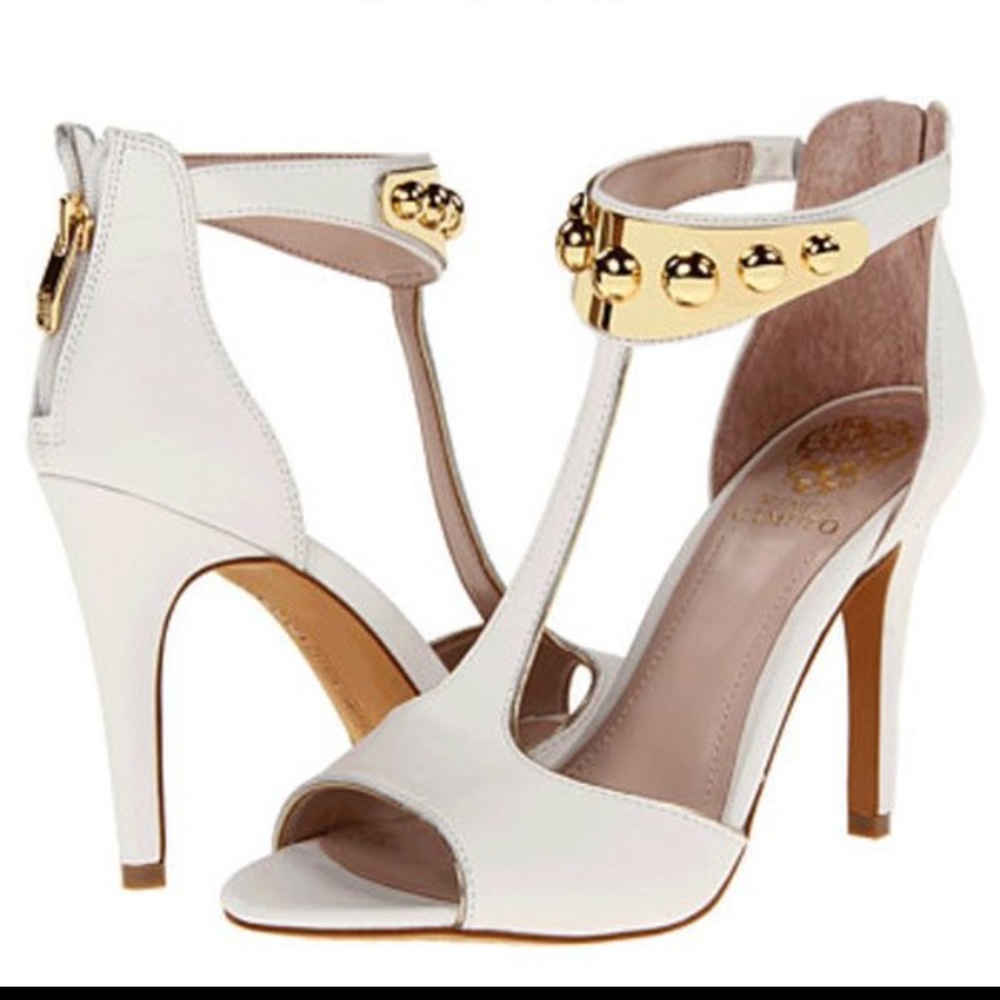 Vince Camino White and gold heels
